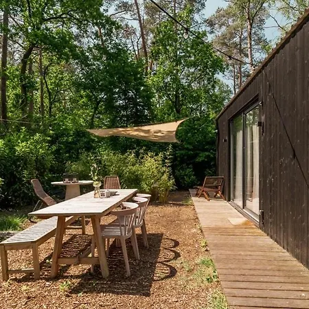펜션 Luxe Hottub Japandi Tiny House In Het Bos *