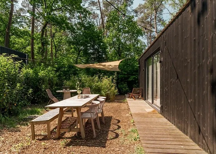 펜션 Luxe Hottub Japandi Tiny House In Het Bos *