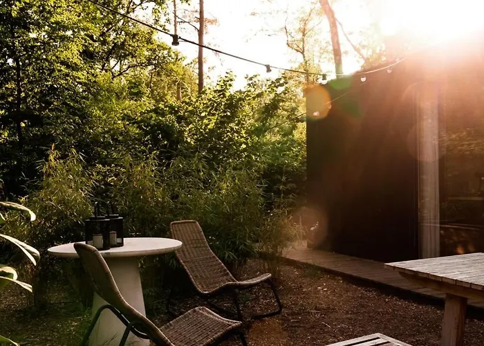 Luxe Hottub Japandi Tiny House In Het Bos 펜션 *